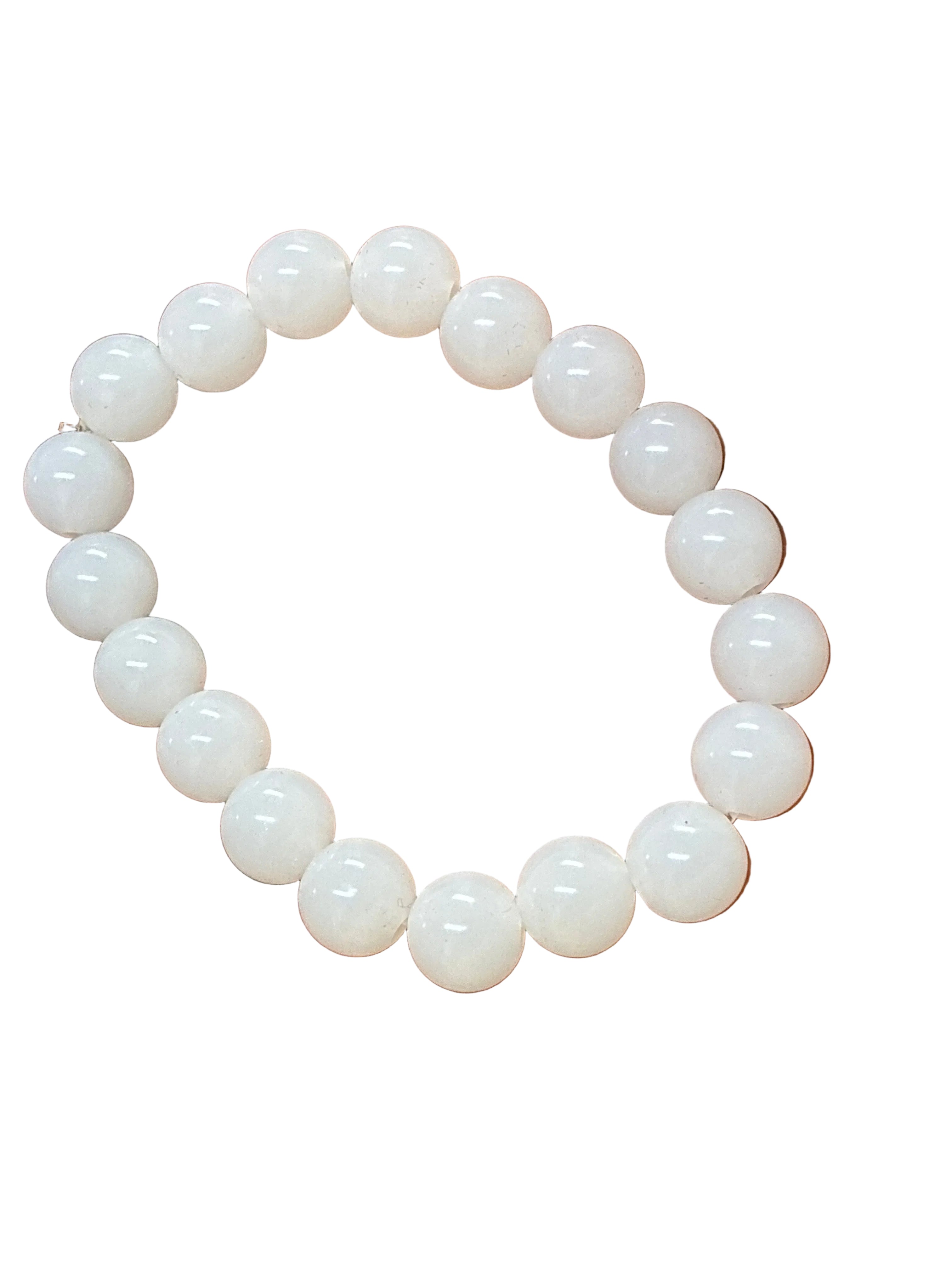 White handmade bead bracelet