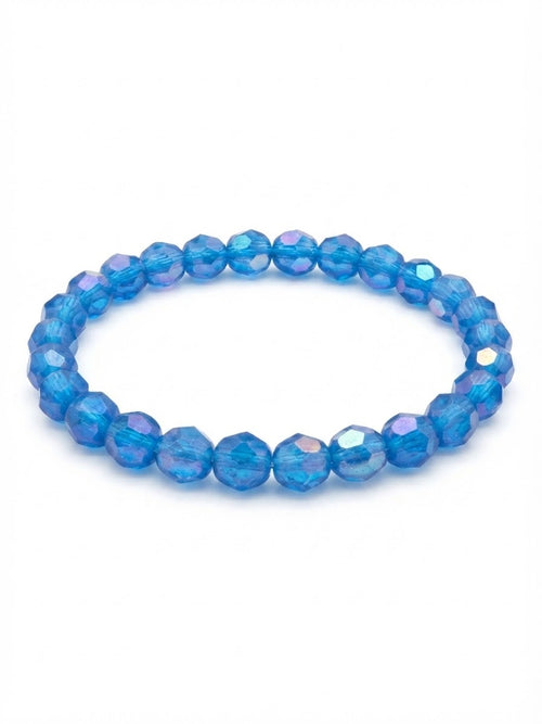 Azure Sparkle Faceted Beaded Bracelet