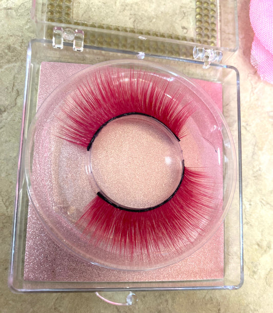 Dark pink lashes