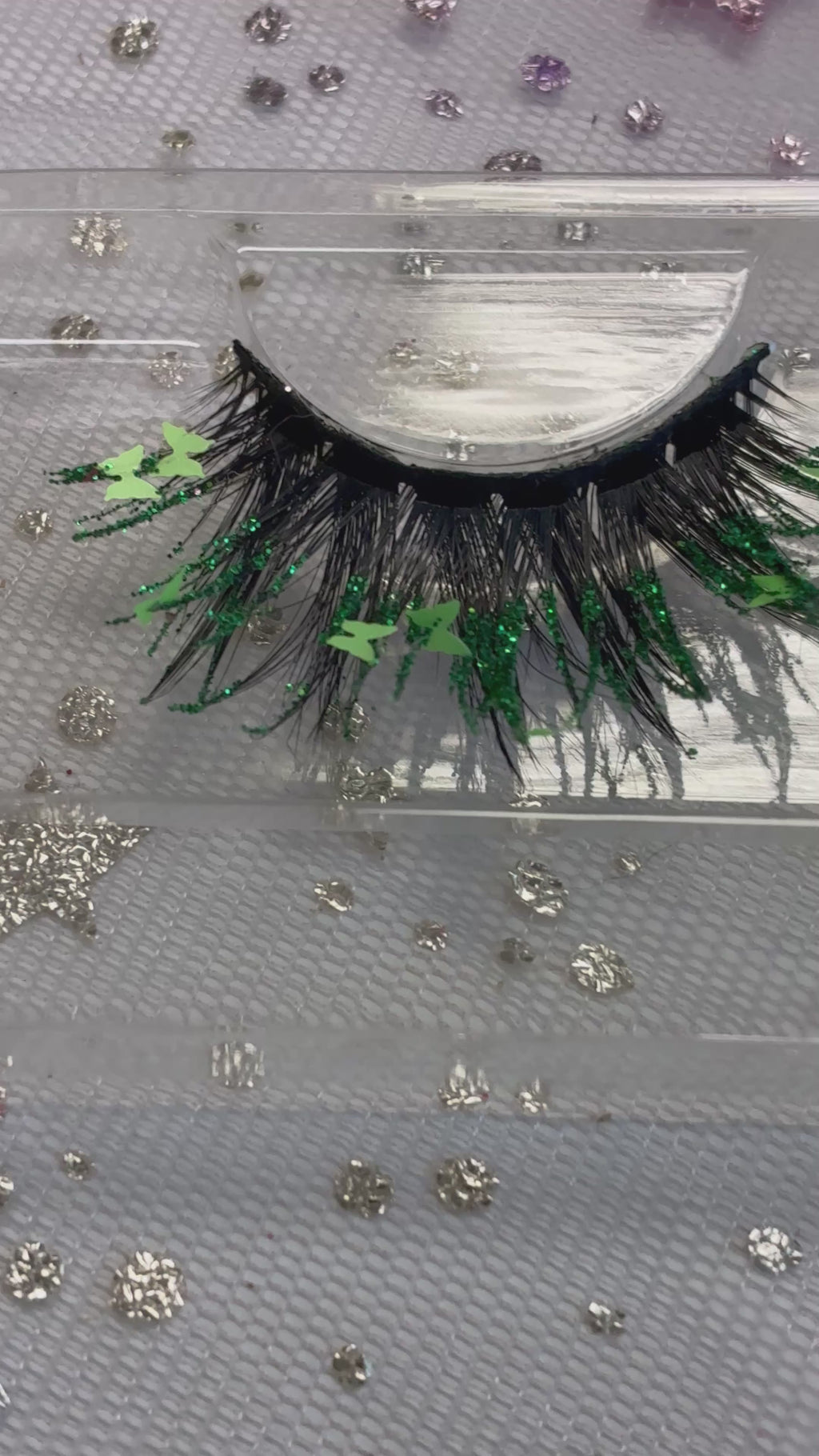 Green butterfly lashes